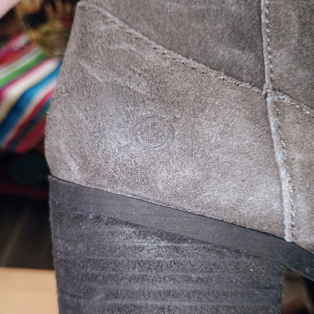 BORN BRAND BOOTS!  BASIL !!  Charcoal Suede Over the Knee Boots!! - Picture 5 of 12